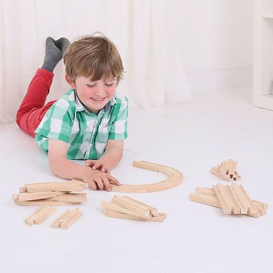 Bigjigs Rail Wooden rails set of 24 parts