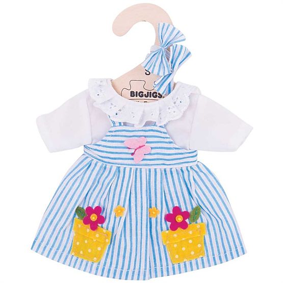 Bigjigs Toys Blue Striped Dress for 28 cm Doll