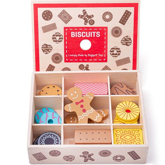 Bigjigs Toys Box with wooden biscuits