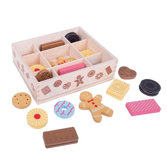 Bigjigs Toys Box with wooden biscuits