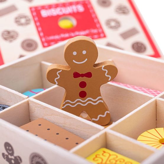 Bigjigs Toys Box with wooden biscuits