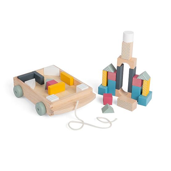Bigjigs Toys Cart with Wooden Blocks