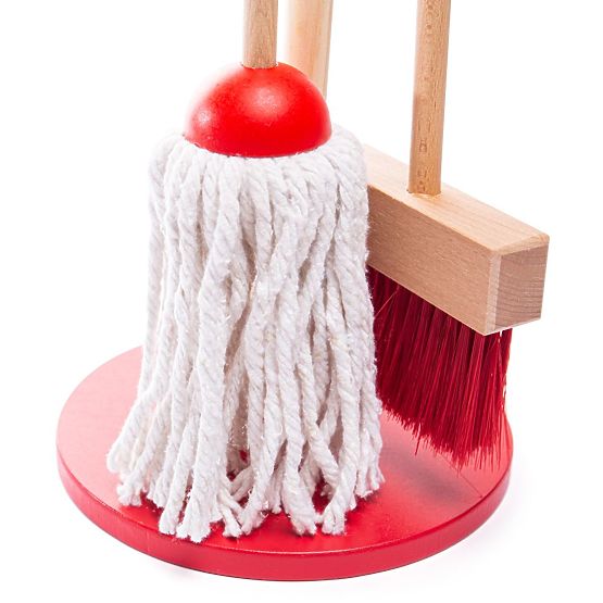 Bigjigs Toys Cleaning Play Set Red