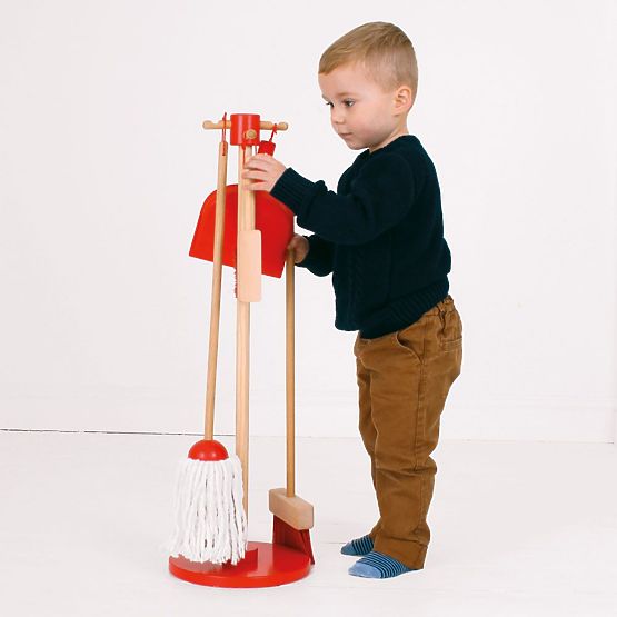 Bigjigs Toys Cleaning Play Set Red