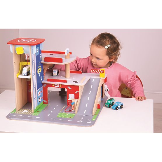 Bigjigs Toys Garage with Parking Lot