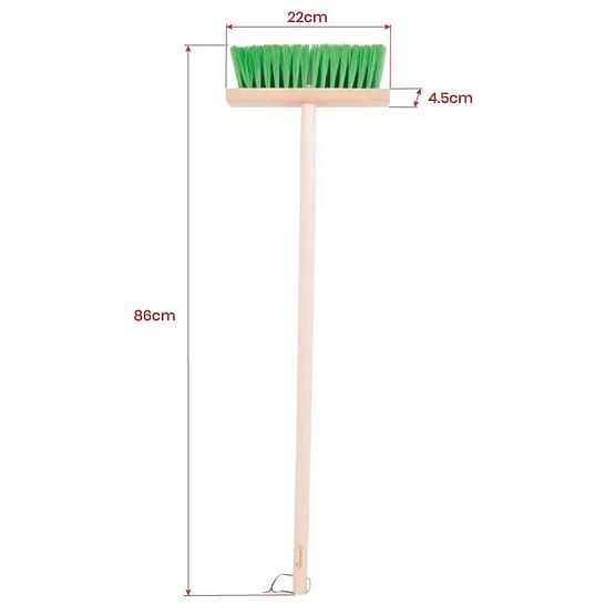 Bigjigs Toys Garden broom with long handle green