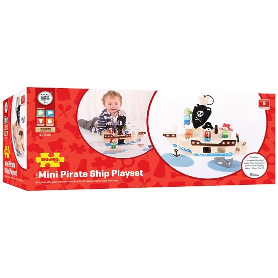 Bigjigs Toys Pirate Ship with Pirates