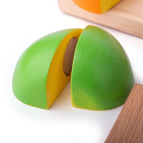 Bigjigs Toys Set of wooden food cheeses on a plate