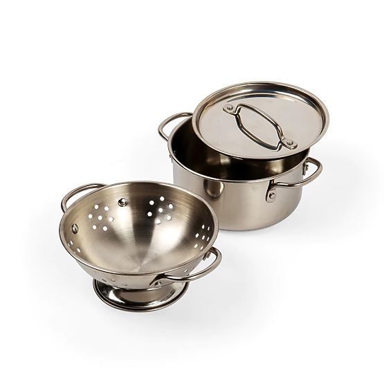 Bigjigs Toys Stand with 8-piece Cookware Set