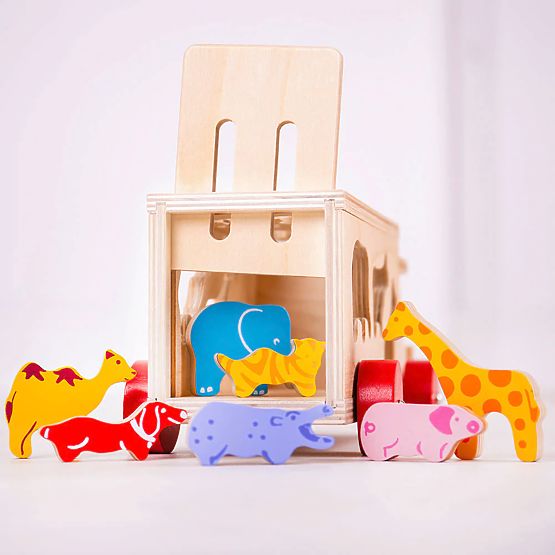 Bigjigs Toys Wooden car with animals