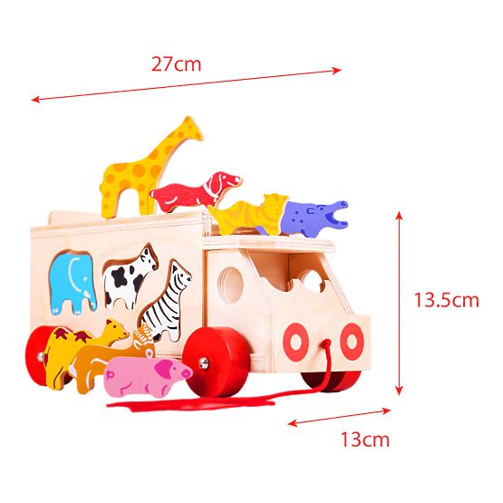 Bigjigs Toys Wooden car with animals