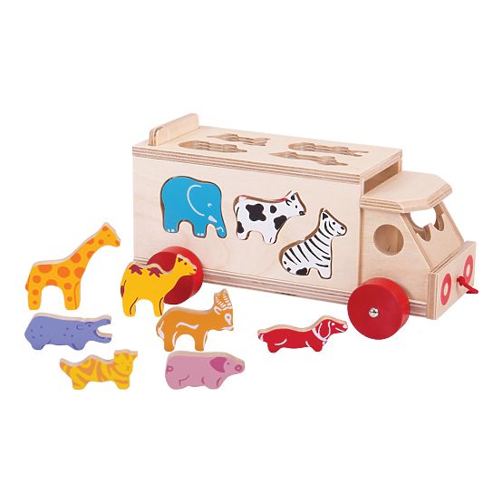 Bigjigs Toys Wooden car with animals
