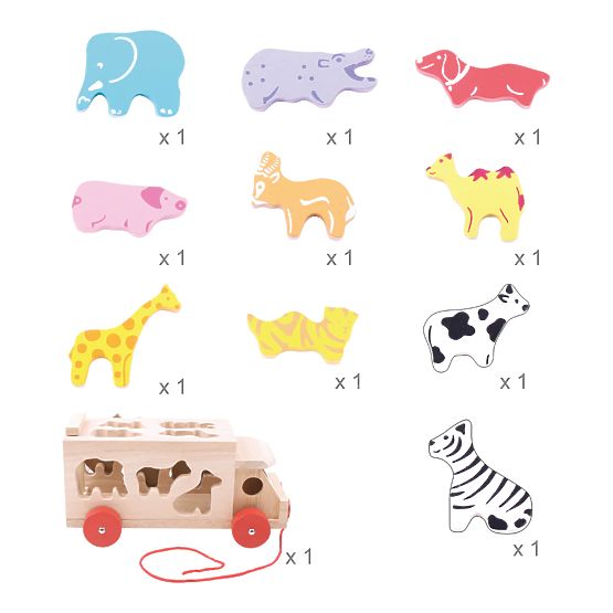 Bigjigs Toys Wooden car with animals