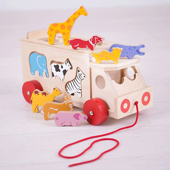Bigjigs Toys Wooden car with animals