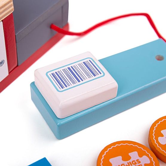 Bigjigs Toys Wooden cash register red
