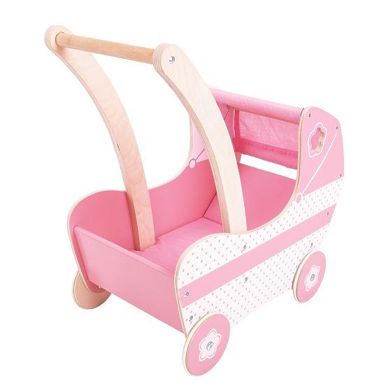 Bigjigs Toys Wooden Doll Pram