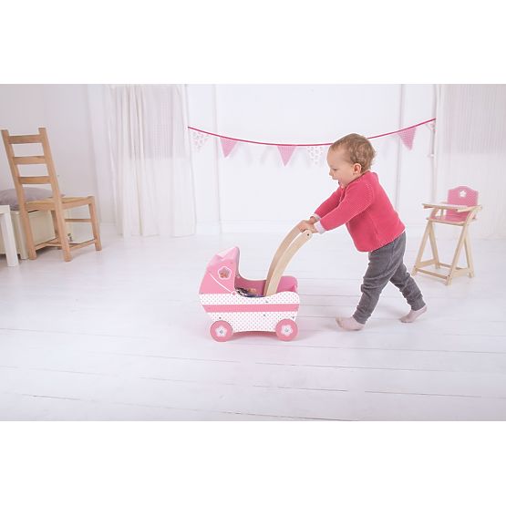 Bigjigs Toys Wooden Doll Pram
