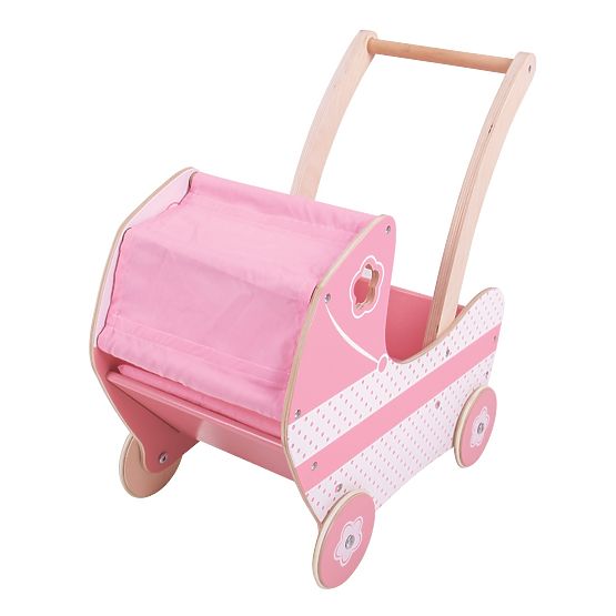 Bigjigs Toys Wooden Doll Pram