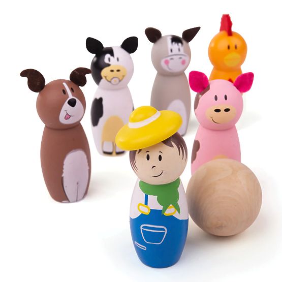 Bigjigs Toys Wooden skittles farm