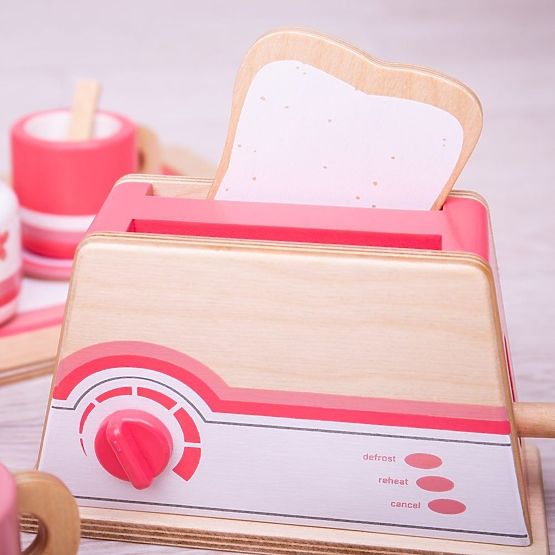 Bigjigs Toys Wooden Toaster Pink - Damaged Packaging