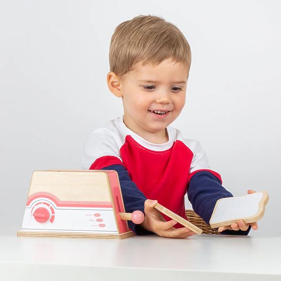 Bigjigs Toys Wooden Toaster Pink - Damaged Packaging