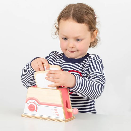 Bigjigs Toys Wooden Toaster Pink - Damaged Packaging
