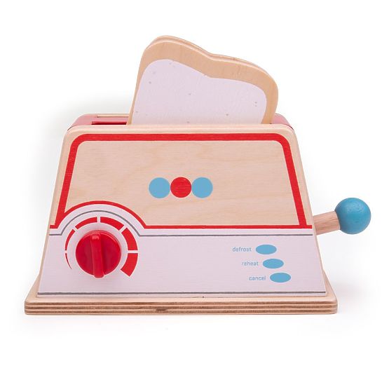 Bigjigs Toys Wooden Toaster with Polka Dots