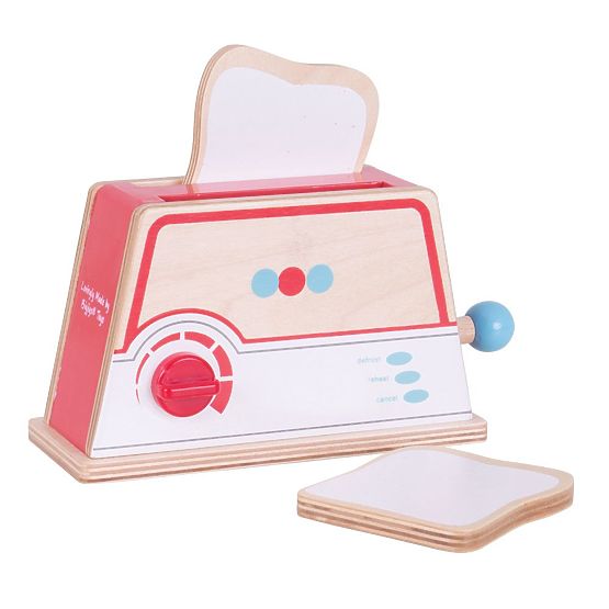 Bigjigs Toys Wooden Toaster with Polka Dots