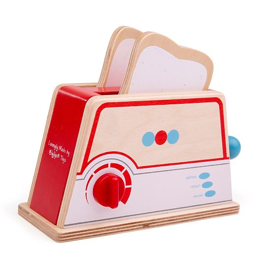 Bigjigs Toys Wooden Toaster with Polka Dots