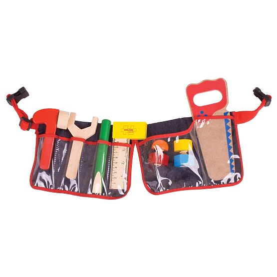 Bigjigs Toys Wooden Tools on a Red Belt