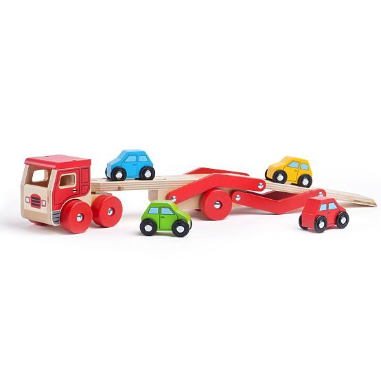 Bigjigs Toys Wooden Truck with Cars