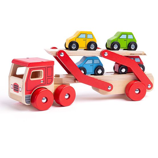 Bigjigs Toys Wooden Truck with Cars