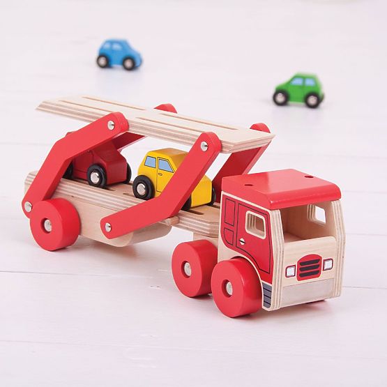 Bigjigs Toys Wooden Truck with Cars