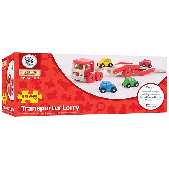 Bigjigs Toys Wooden Truck with Cars