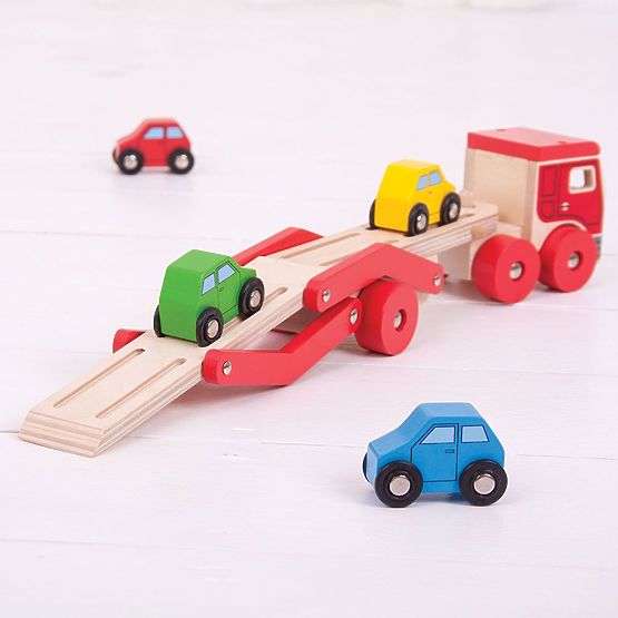Bigjigs Toys Wooden Truck with Cars
