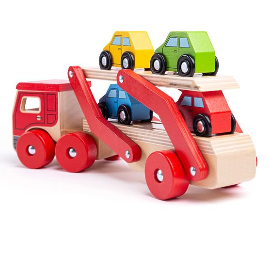 Bigjigs Toys Wooden Truck with Cars
