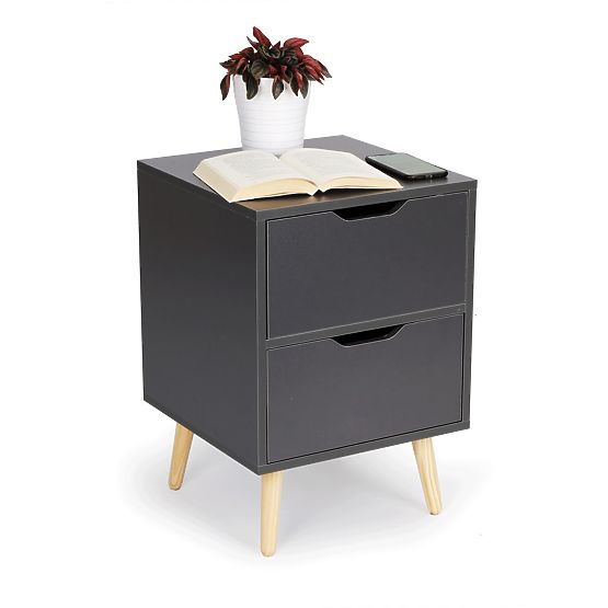Black bedside table NORLA