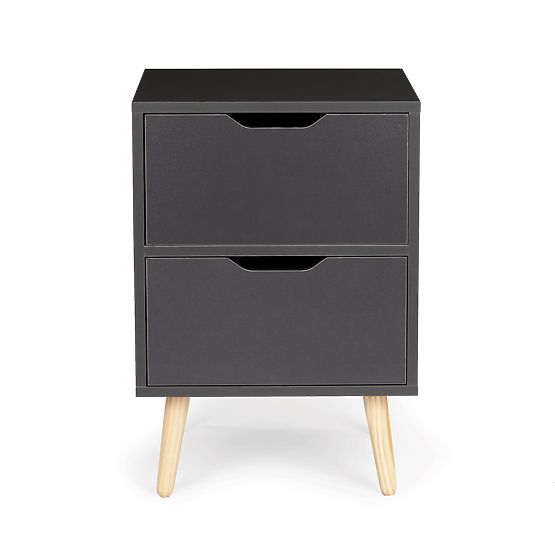 Black bedside table NORLA