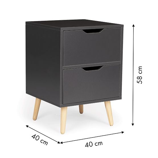 Black bedside table NORLA