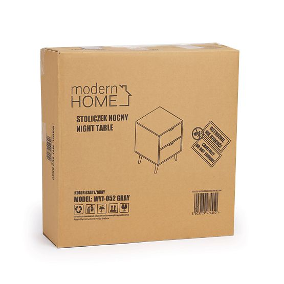 Black bedside table NORLA