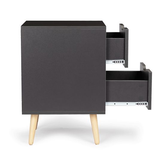 Black bedside table NORLA