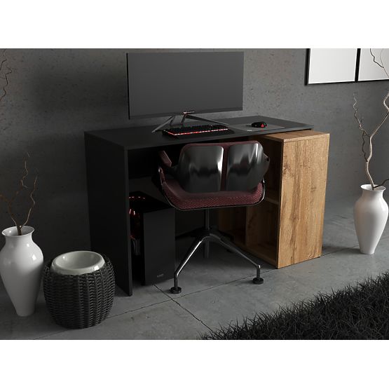 Black Desk with Shelf