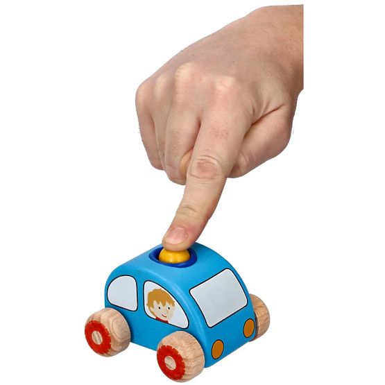 Blue Car with Horn