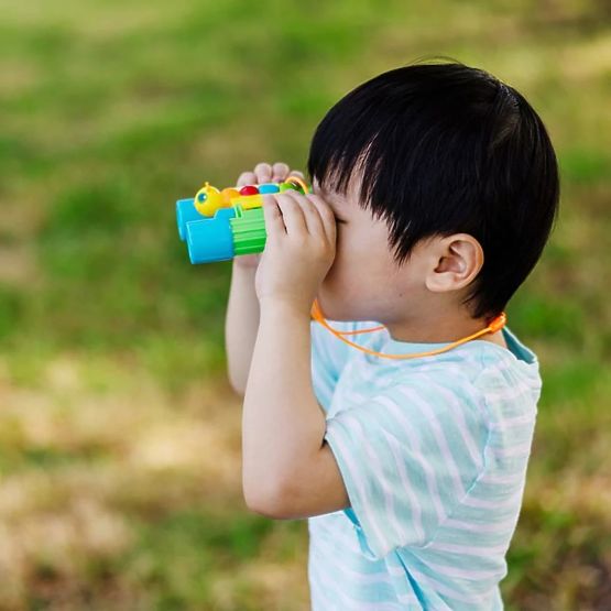 Blue-green binoculars - butterfly