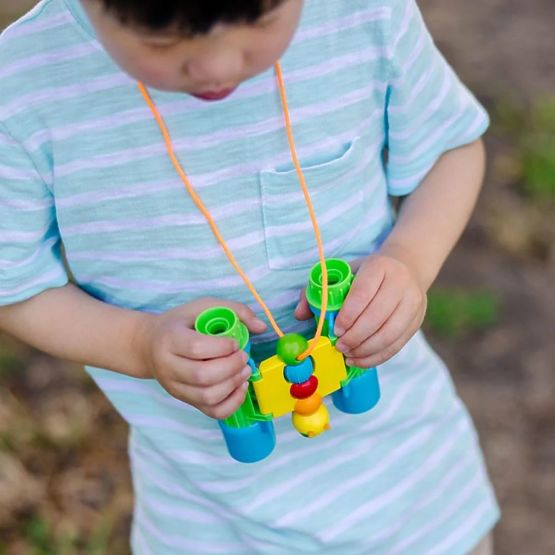 Blue-green binoculars - butterfly