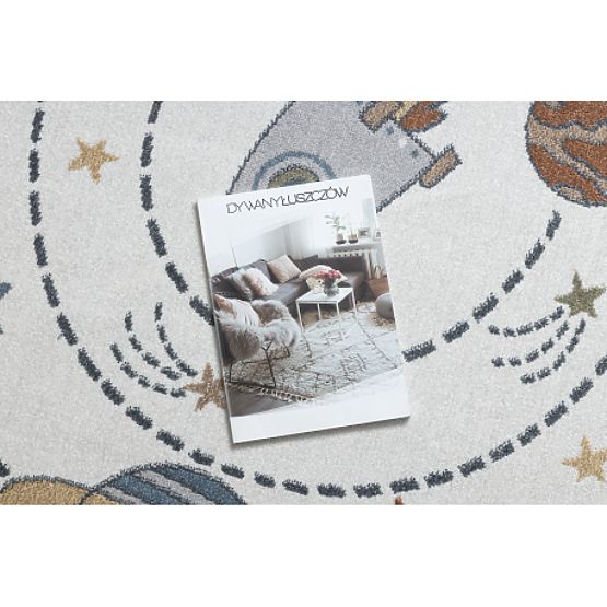 BONO 8288 Round Carpet Space, Planets Cream / Anthracite