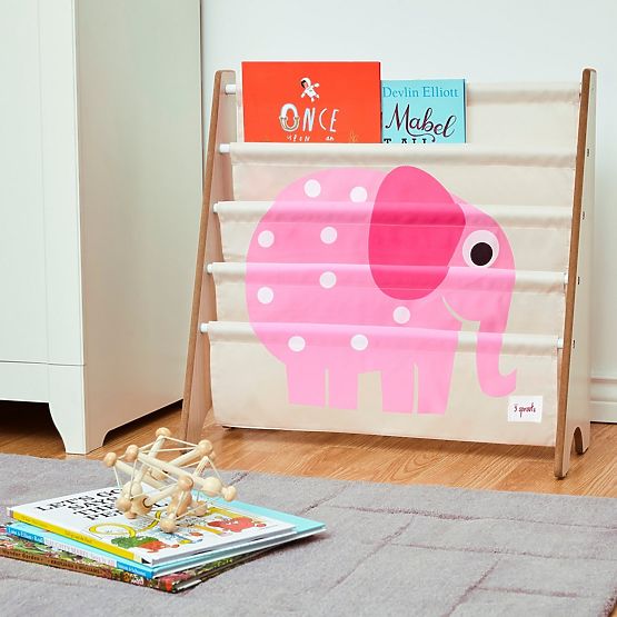 3 SPROUTS Book Rack - Pink Elephant