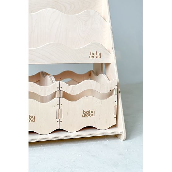 Bookshelf and Toy Rack WAVE M - Natural