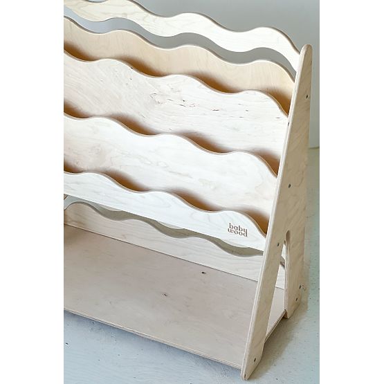 Bookshelf and Toy Rack WAVE M - Natural