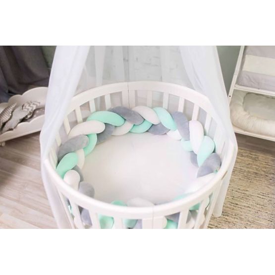 Braided guardrail 240 cm - mint with gray